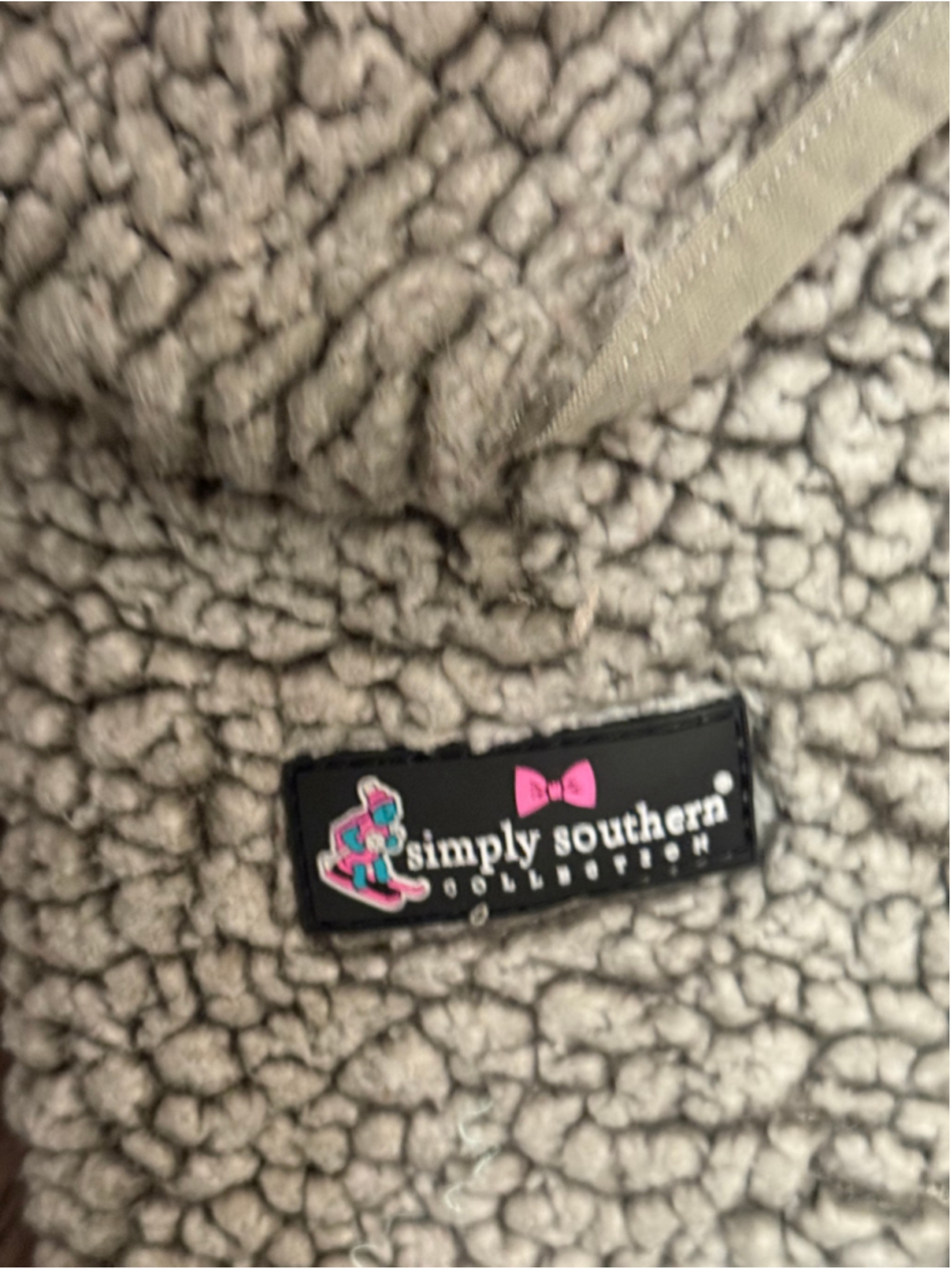 Simply Southern Women's Sherpa Fleece Pullover Aztec Southwestern 1/4 Zip Gray M - Picture 10 of 10